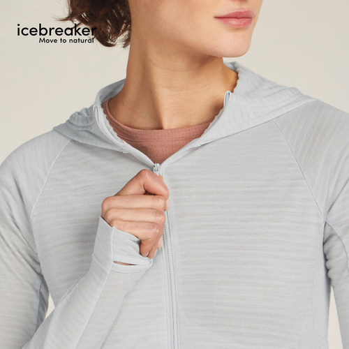 icebreaker可机洗美利奴羊毛女Explore连帽外套抑味温控户外徒步 - 图2