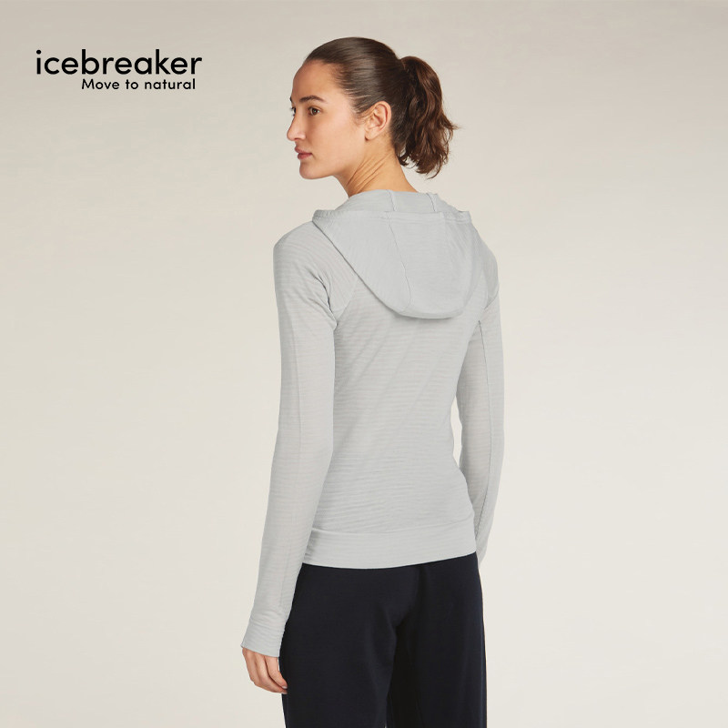 icebreaker可机洗美利奴羊毛女Explore连帽外套抑味户外运动徒步 - 图0
