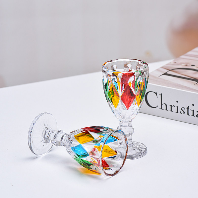 法兰晶轻奢彩绘水晶玻璃白酒杯高脚杯家用酒吧一口杯烈酒杯一两杯,淘宝优惠券,粉丝福利购,淘宝优惠卷