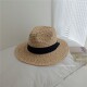 Raffia woven hollow panama hat
