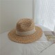 Raffia woven hollow panama hat