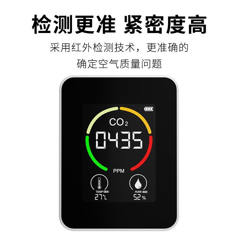 二氧化碳检测仪传感器便携式CO2浓度空气质量氧气监测家用含氧量