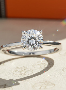 S925纯银莫桑女士求婚戒指