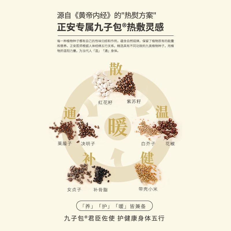 正安国货铺 九子包暖腹腰带 蒸汽腰部专用暖腰贴发热暖宝宝大姨妈