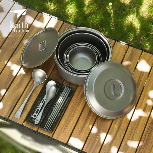 Keith Kais Pure Titanium Pot Portable Cooking Плохое приготовление приготовления.