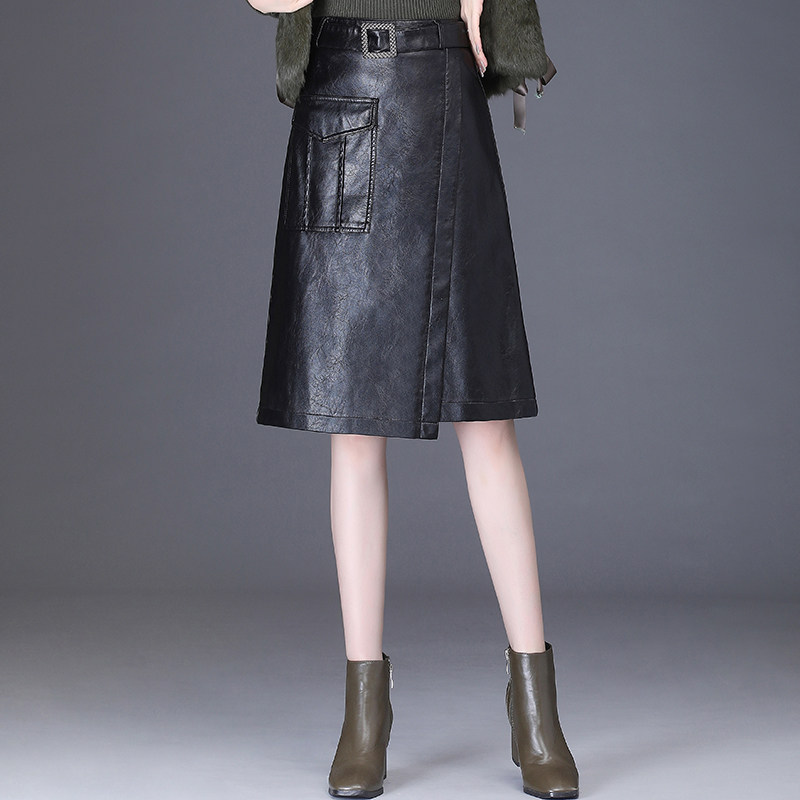 pu皮秋冬2020新款显瘦高腰半身裙 简蜜缇半身裙