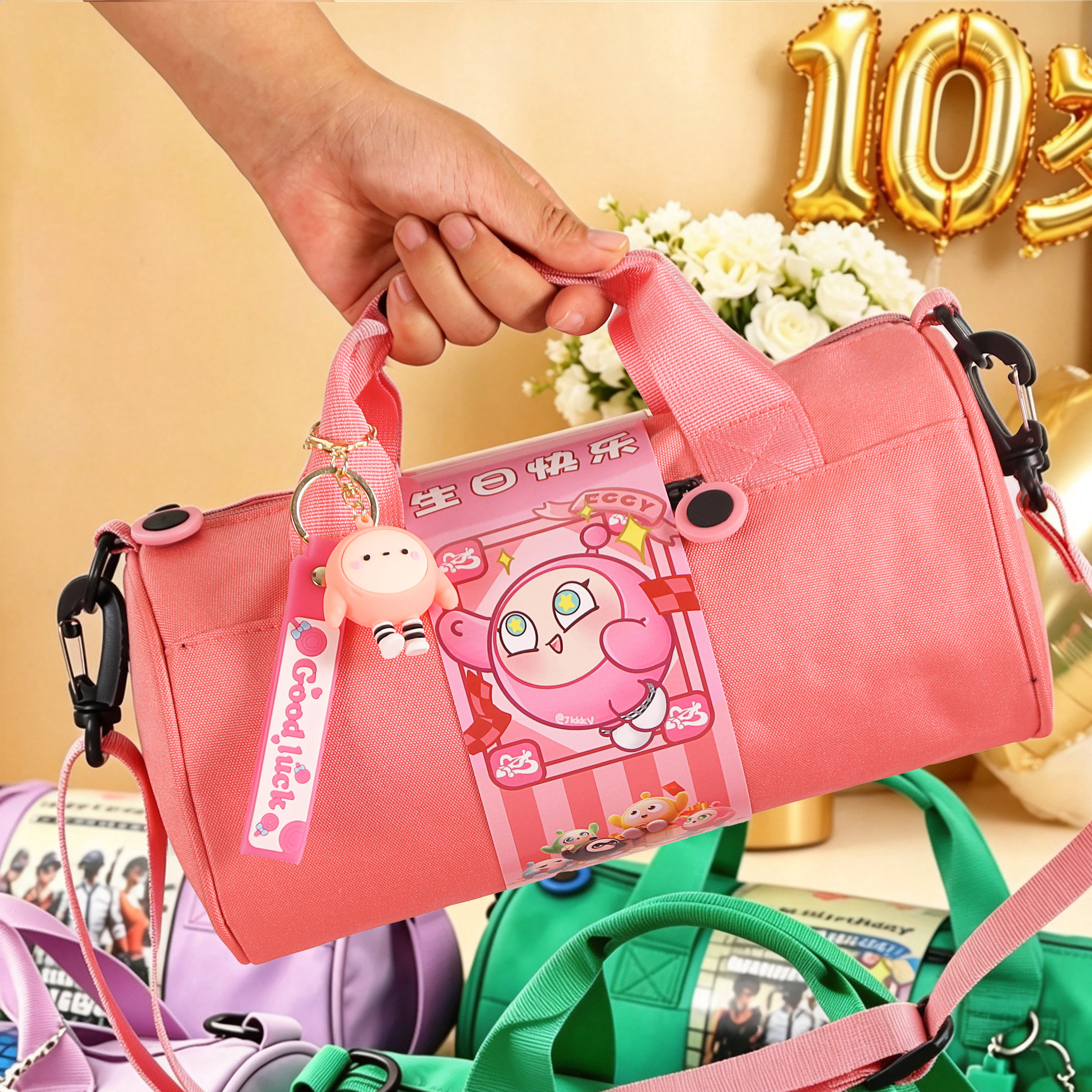 Egg boy theme birthday souvenir return gift box gift bag empty bag handbag 10-year-old kindergarten children's sports bag