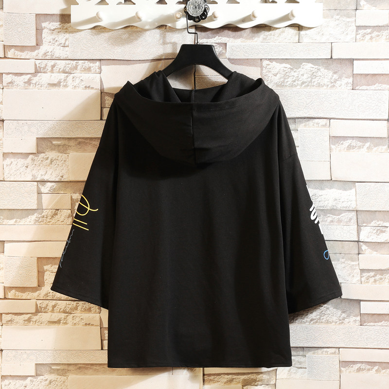 ins短袖t恤套头帽衫八分夏 奕朝T恤