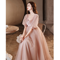 Large Size Size Fat Mm Night Gown Dress Woman Pregnant Woman Advanced Sensation Summer Light Extravaganza 2022 New High-end Banquet Temperament