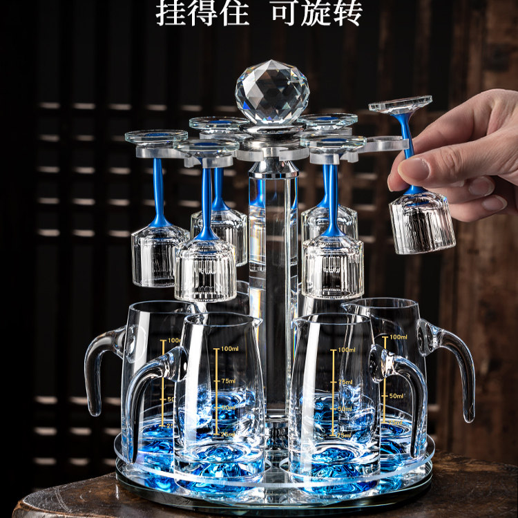 创意高颜值白酒杯套装家用水晶玻璃刻度分酒器小一口杯迷你烈酒杯,淘宝优惠券,粉丝福利购,淘宝优惠卷