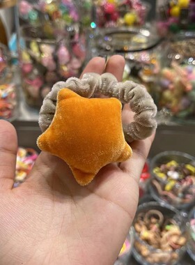 11.27韩国bebeprince儿童发饰丝绒星星高弹肠圈发圈马尾扎头绳