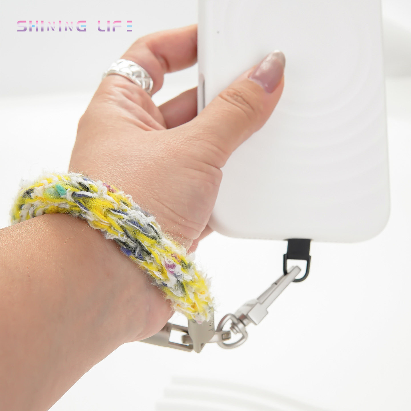 Shininglife原创新款彩虹钥匙扣mini手机挂绳手腕式防丢挂链高端,淘宝优惠券,粉丝福利购,淘宝优惠卷