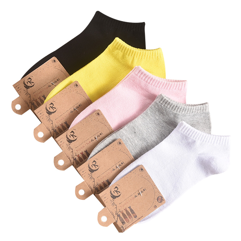 贞舒旗舰店棉袜子女士低帮短袜韩国学生浅口船袜低腰运动袜纯色百搭休闲袜潮3