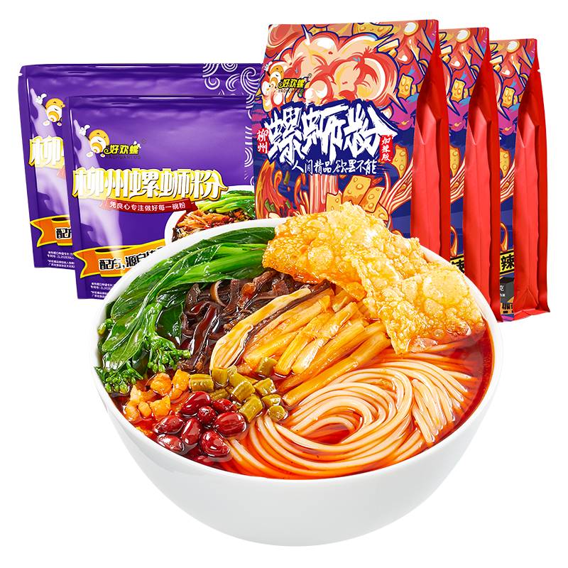 【付定金！k姐年货节】好欢螺螺蛳粉经典原味加辣加臭带渣辣油5袋,淘宝优惠券,粉丝福利购,淘宝优惠卷
