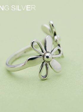 烽之银女纯银复古刻字戒指刻字