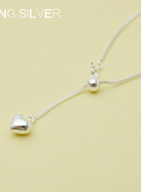 项链纯银盒子链女款颈链毛衣链