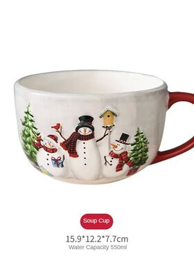 1pc, Christmas snowman ceramic coffee cup, ceramic coffee cu