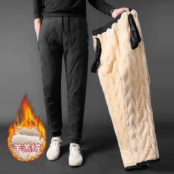 Lamb fleece pants ເຄື່ອງ​ນຸ່ງ​ຫົ່ມ​ເຮັດ​ວຽກ​ຂອງ​ຜູ້​ຊາຍ​ສໍາ​ລັບ​ການ​ເຮັດ​ວຽກ​ລະ​ດູ​ຫນາວ​ໃສ່​ແອວ elastic windproof ກັນ​ນ​້​ໍ​າ​ການ​ປົກ​ປັກ​ຮັກ​ສາ​ແຮງ​ງານ pants ຝ້າຍ​