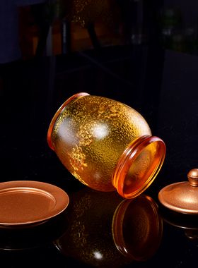 供佛八吉祥圣水杯铜茶杯摆件