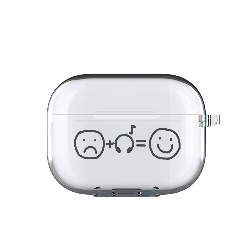伤心听音乐适用airpodspro2保护套苹果3蓝牙耳机套透明三代索尼XM5华为pro2软壳VIVO TWS3三星buds3华为pro3 - 图3