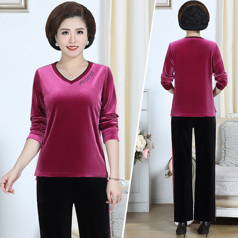 中老年妈妈休闲春秋装洋气减龄运动 伊美金燕子中老年女装