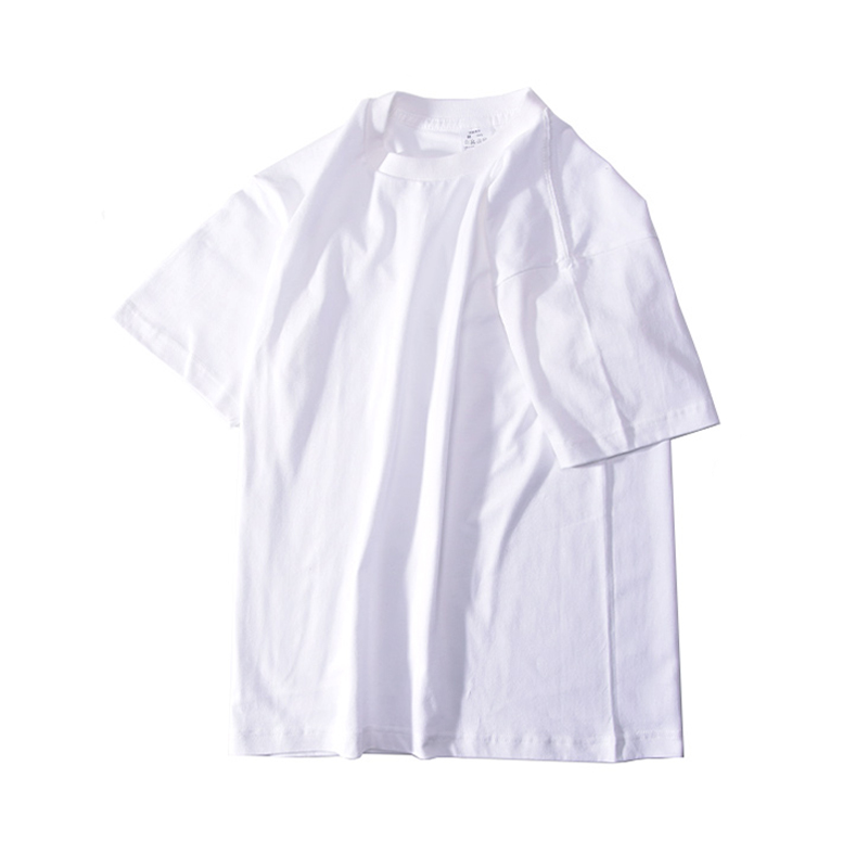 日本加厚纯棉纯色内搭纯白色打底衫 谷纪T恤