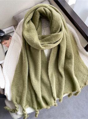 Winter Scarf Women Cashmere Warm Pashmina Solid Female Scarv