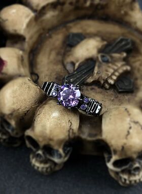 Retro Punk Skull Gothic Ring For Women Men Halloween Goth Bl