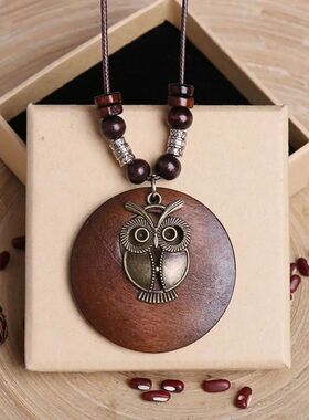 Retro Wooden Collar Decoration Female Jewelry Neck Accessori