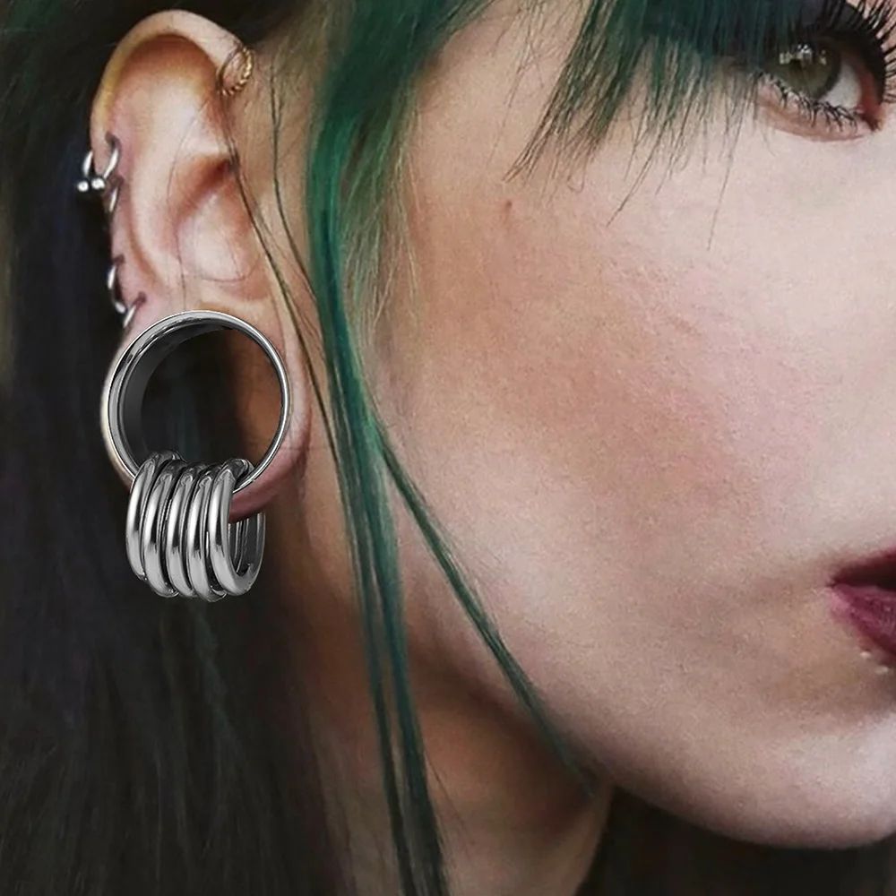 2PCS New 316 Stainless SteelEar Plugs Tunnels Matching Nose - 图1