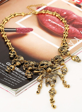 Halloween Accessories Vintage Exaggerated Multi-layer Skull
