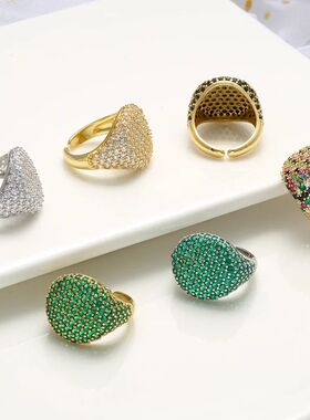 Gold-color and Silver-color Candy Crystal Ring for Women (CZ