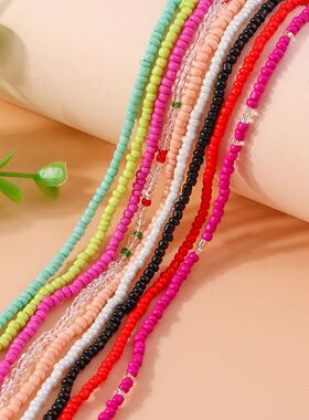 Fashion Handmade Colorful Beads Necklace for Women Girls Boh