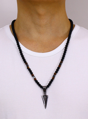 Tailxy  Classic Arrow Pendant Necklace For Men Handmade 6mm