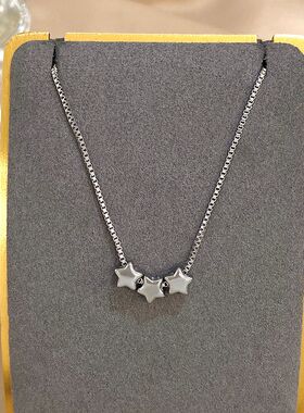 Cute Triple Color Star Beads Necklace for Women GirlsGold Pl