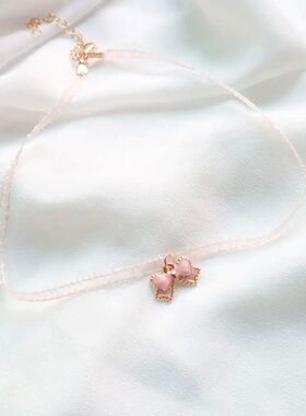 Fashion Charm Unique Pink Series Pendant Choker Short Clavic