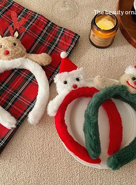Cute Plush Elk Head Band Female Christmas Dress Up High Head