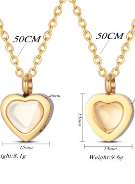 15nmm Mini Stainless Steel Cremation Jewelry for Ashes Heart