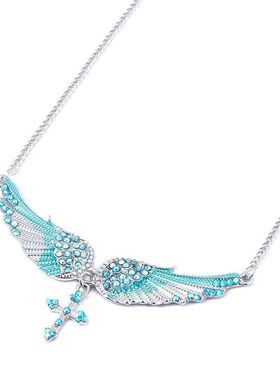 Angel Wings Cross Pendants Necklaces Shell Hard Vintage Char