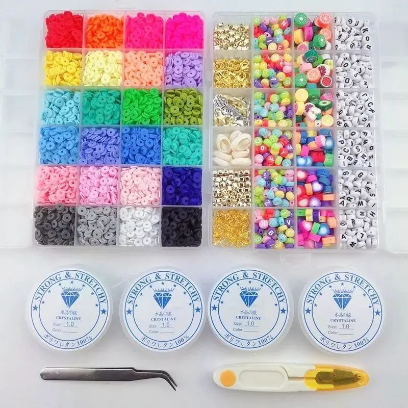 Mixed Clay Beads Set For Jewelry Making 6MM Polymer Clay Fla - 图2