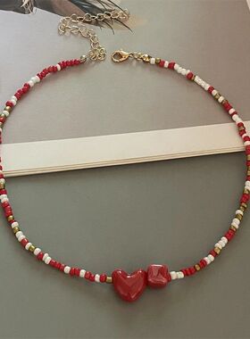 Fashion Candy Color Choker Necklace for Women Girl Love Hear
