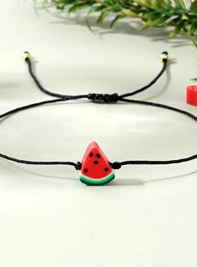 2/4/6/10PCS Simple Rope Watermelon Bracelet Boho Fruit Heish