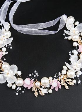 Girls Bridal Headband Imitated Pearl crystal Hair Headdress