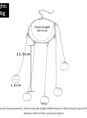 Sindlan Punk Geometric Silver Color Chain Wrist Bracelet for