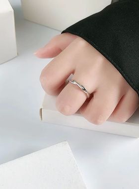 Fashion 925 Sterling Silver Simple Twisted Wire Rings For Wo