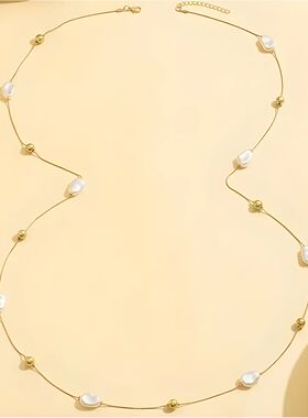 Trend Elegant Y2K Jewelry Irregular Big Pearl Pendant Neckla