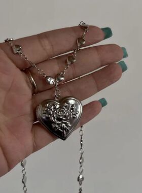 Romantic Heart Photo Locket Frame Pendant Necklace Silver Co