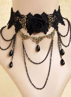 Neo-Gothic Punk Black Sexy Lace Chokers Necklace For Women F