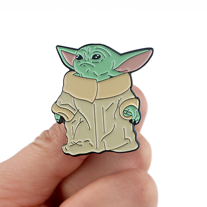 LT848 Star Wars Yoda Baby Cute Enamel Pin Lapel P Badge P Ha - 图0