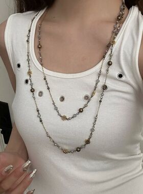 Retro Double Layer Chain Necklace Women's Bohemian Spicy Gir